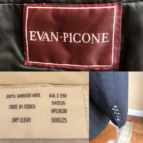 Dark Charcoal Gray Evan-Picone Men’s Wool … - Picture 11 of 11